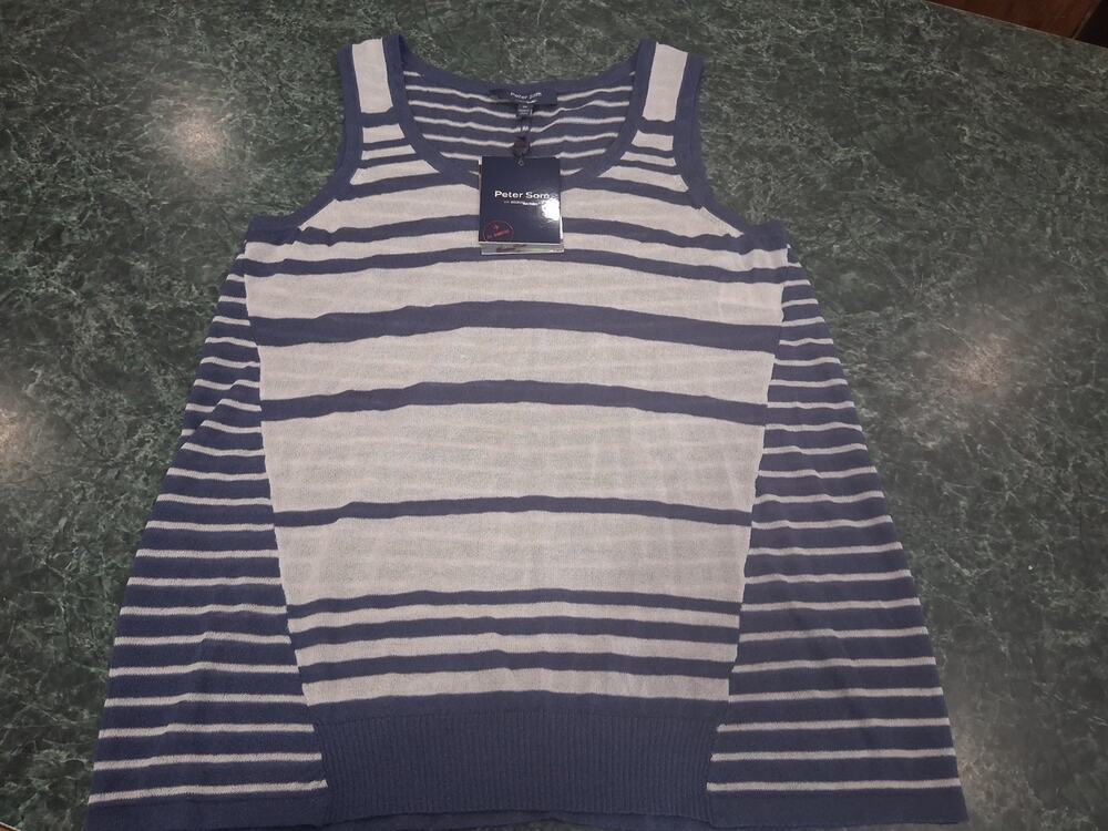 NWT Womens Peter Som DesigNation Sleeveless Striped Sweater Knit Tank Top Sz M